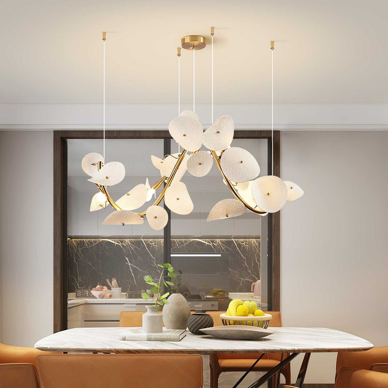Jorlen Modern Elegance Petal Ceramic Chandelier