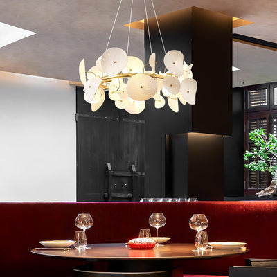 Jorlen Modern Elegance Petal Ceramic Chandelier
