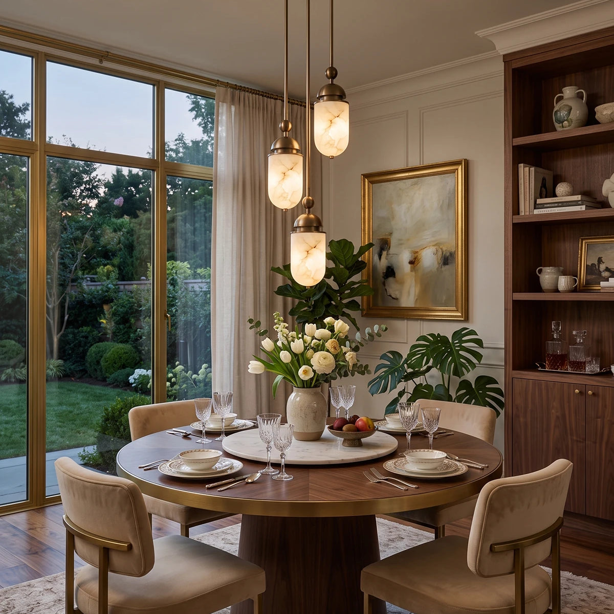 Whitcombe Alabaster Rod Pendant Lamp