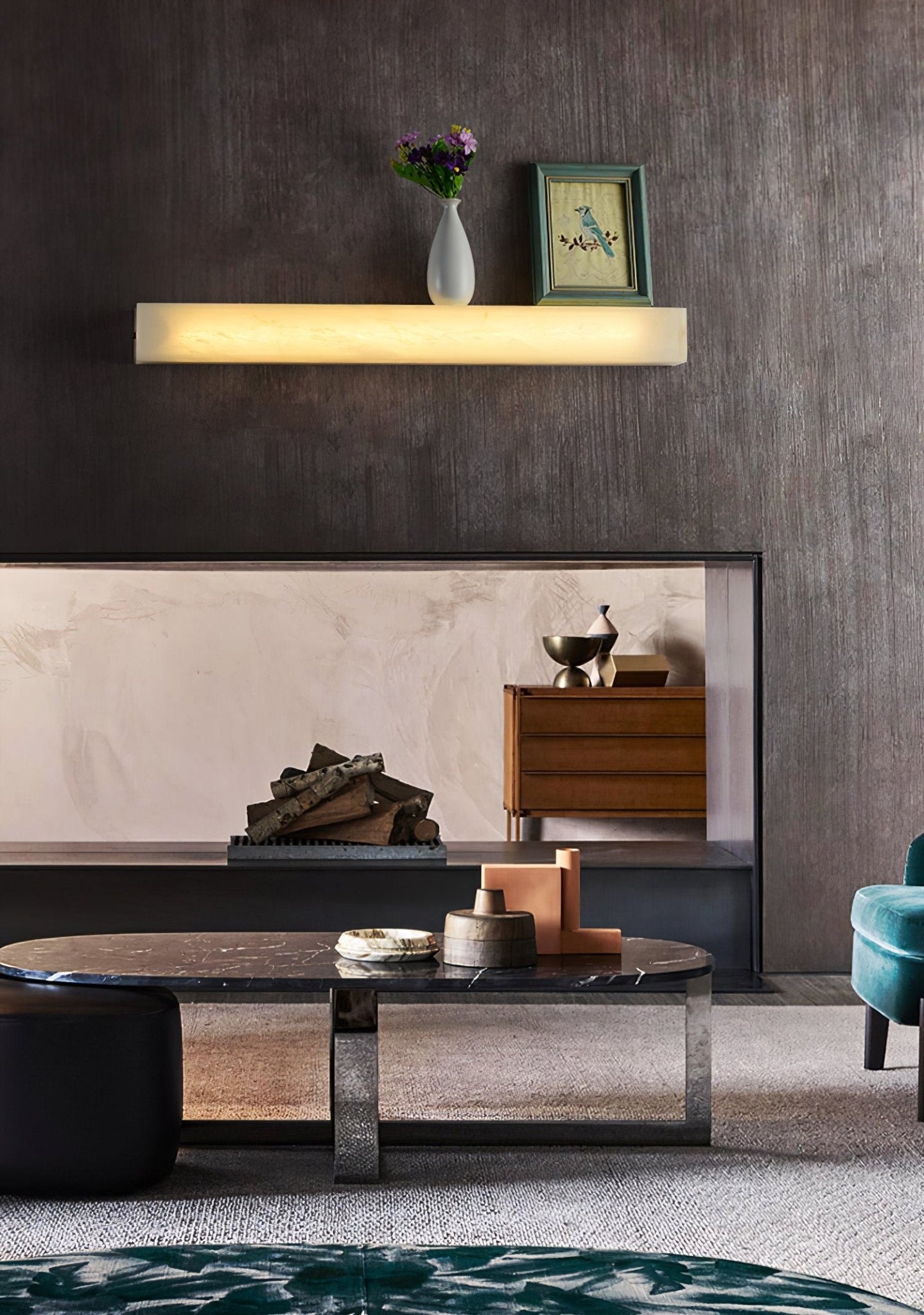 Alborella Cylindrical Alabaster Wall Light