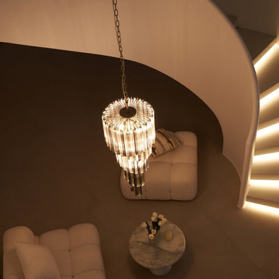 Velarella Chandelier Smoked Glass Spiral