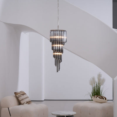 Velarella Chandelier Smoked Glass Spiral