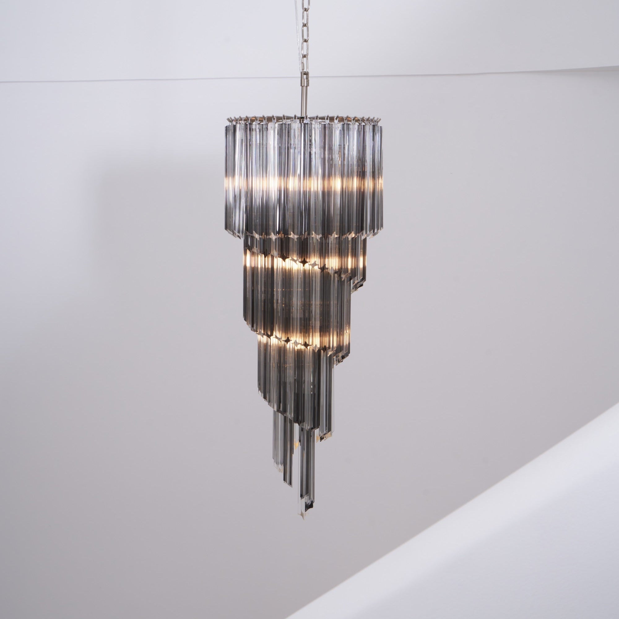 Velarella Chandelier Smoked Glass Spiral
