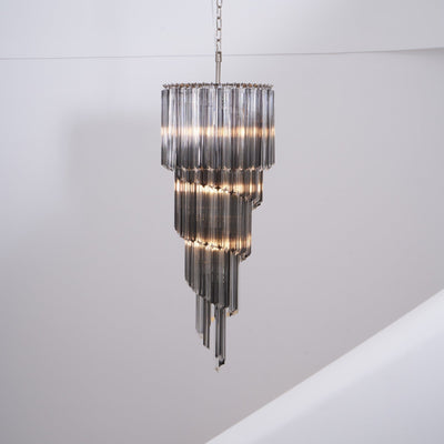 Velarella Chandelier Smoked Glass Spiral