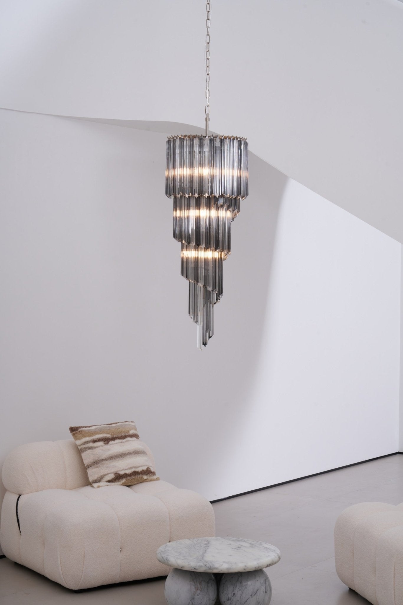 Velarella Chandelier Smoked Glass Spiral