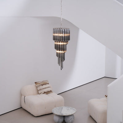 Velarella Chandelier Smoked Glass Spiral