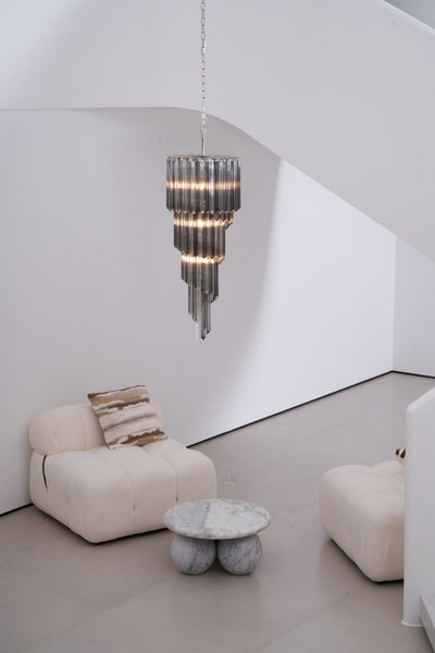 Velarella Chandelier Smoked Glass Spiral