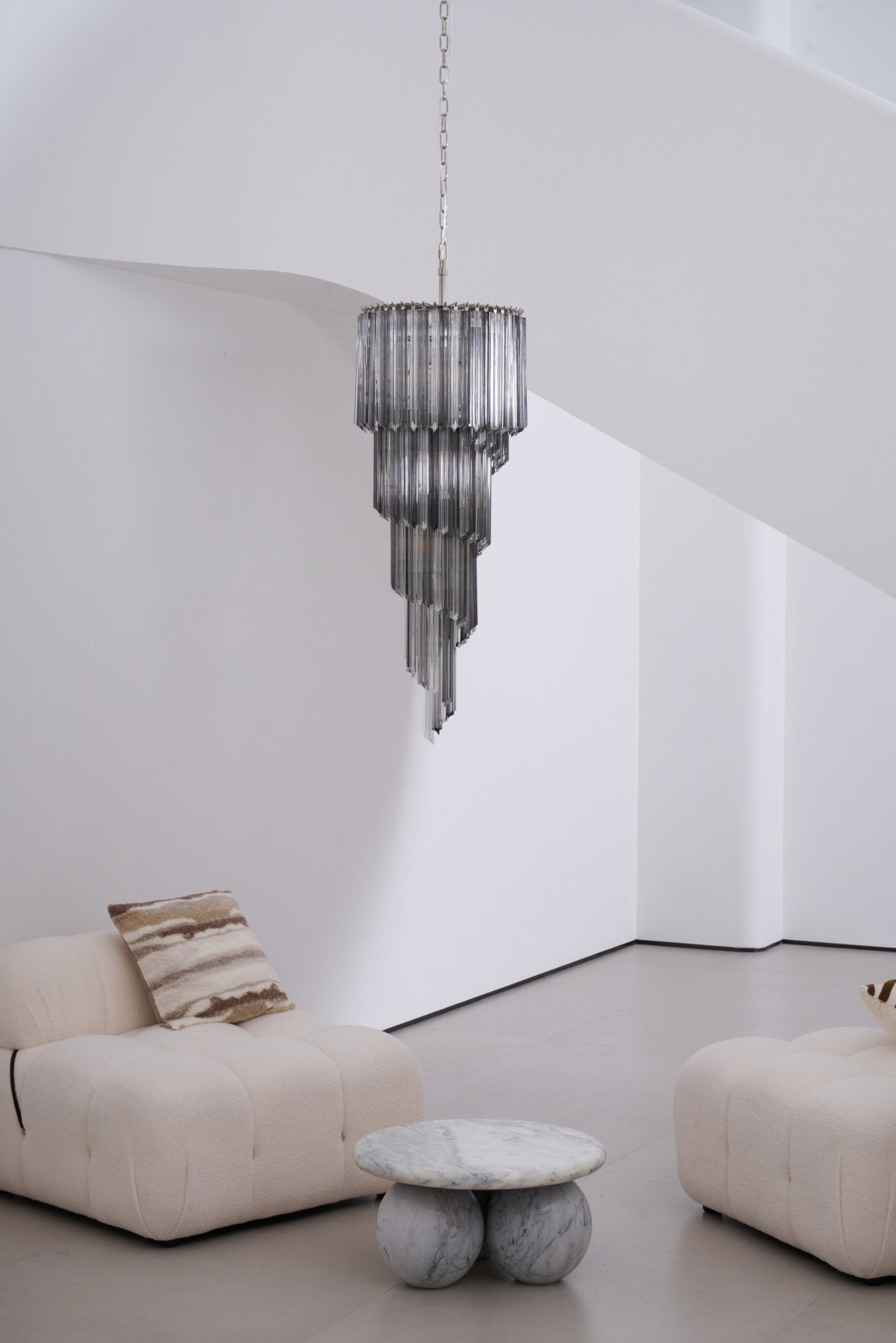 Velarella Chandelier Smoked Glass Spiral
