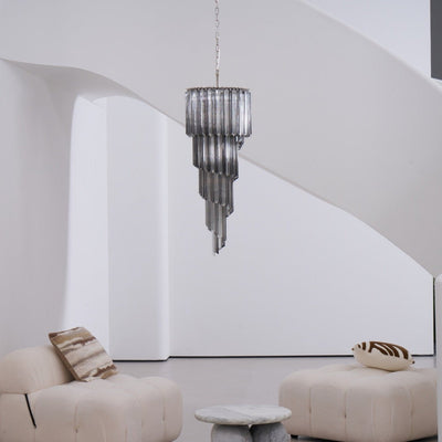 Velarella Chandelier Smoked Glass Spiral