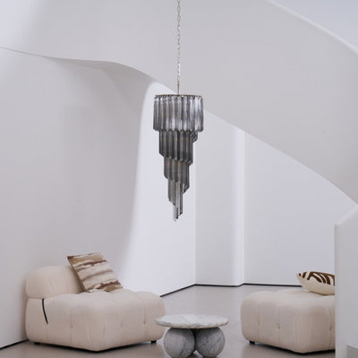Velarella Chandelier Smoked Glass Spiral