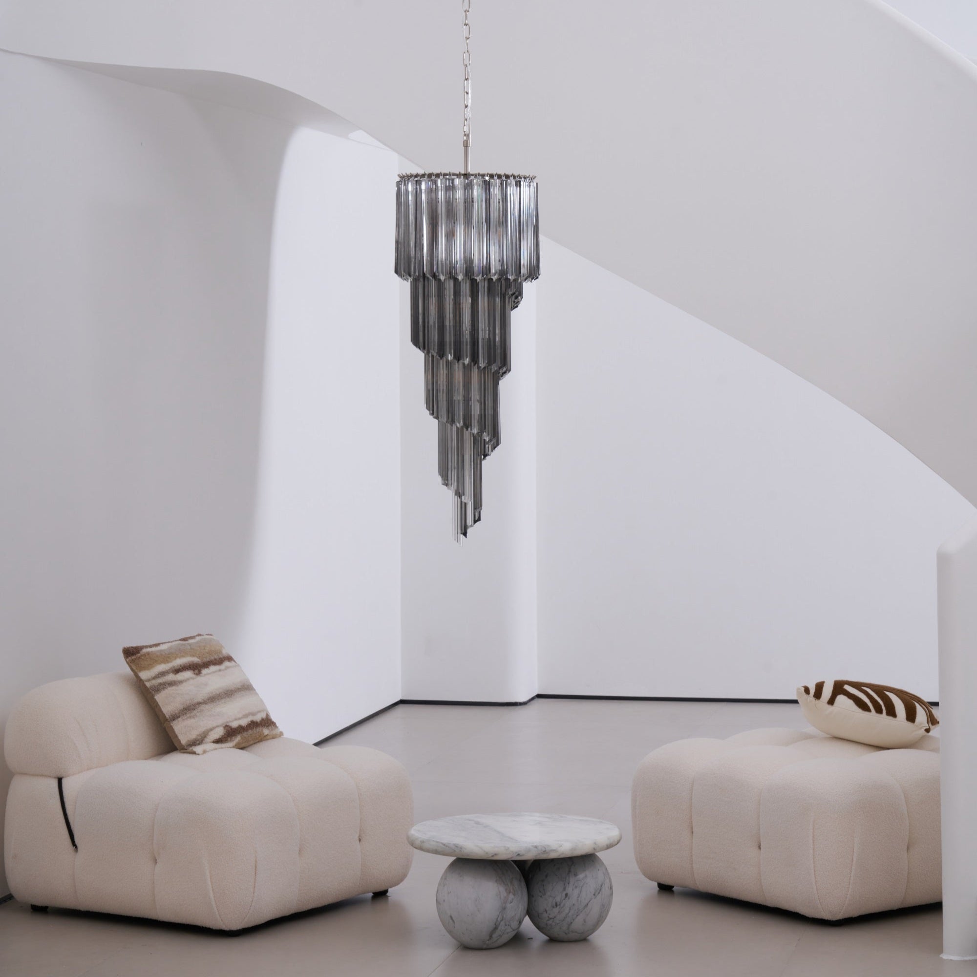 Velarella Chandelier Smoked Glass Spiral