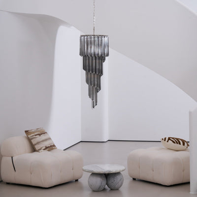 Velarella Chandelier Smoked Glass Spiral