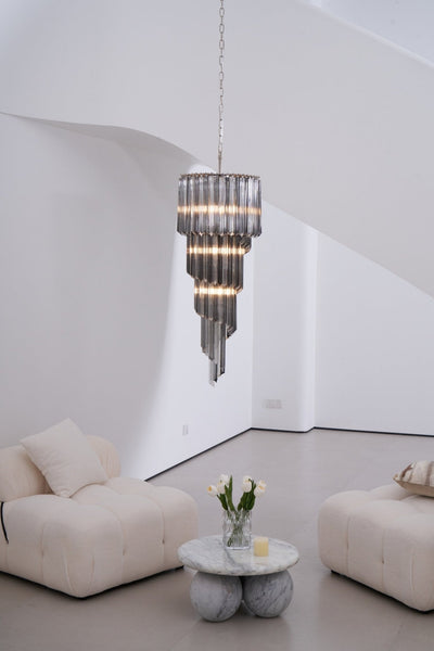 Velarella Chandelier Smoked Glass Spiral