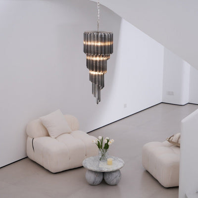 Velarella Chandelier Smoked Glass Spiral