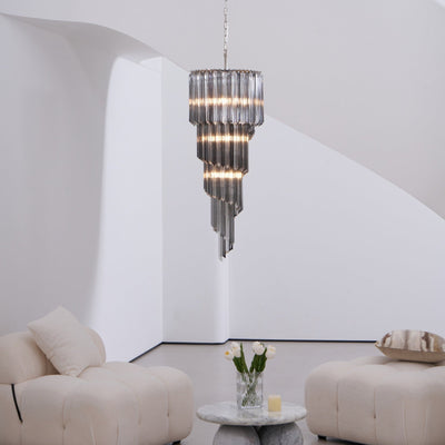 Velarella Chandelier Smoked Glass Spiral