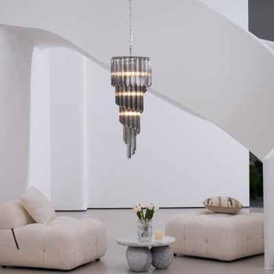 Velarella Chandelier Smoked Glass Spiral