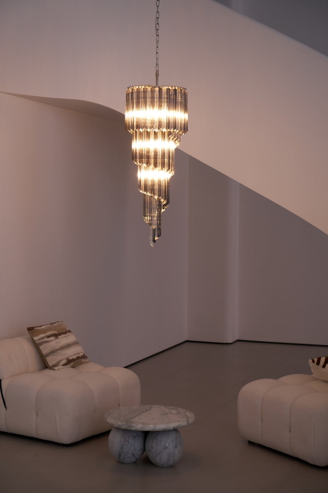 Velarella Chandelier Smoked Glass Spiral
