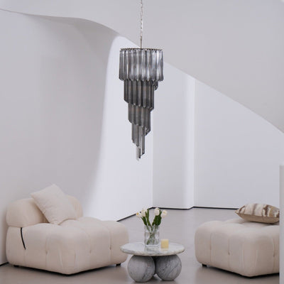 Velarella Chandelier Smoked Glass Spiral