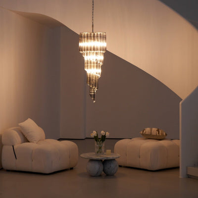 Velarella Chandelier Smoked Glass Spiral