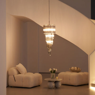 Velarella Chandelier Smoked Glass Spiral