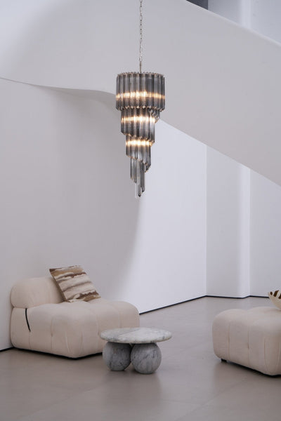 Velarella Chandelier Smoked Glass Spiral