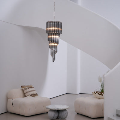 Velarella Chandelier Smoked Glass Spiral