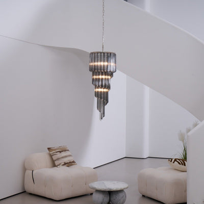 Velarella Chandelier Smoked Glass Spiral