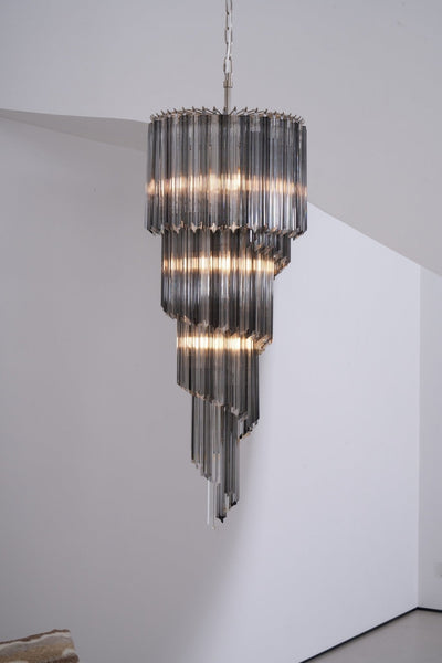 Velarella Chandelier Smoked Glass Spiral
