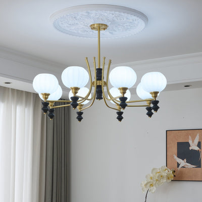 Zavenen Traditional Elegance  Vintage Brass Wood Chandelier
