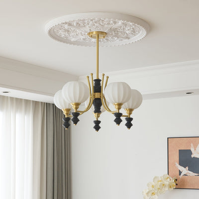 Zavenen Traditional Elegance  Vintage Brass Wood Chandelier