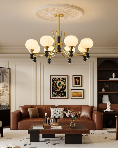 Zavenen Traditional Elegance  Vintage Brass Wood Chandelier