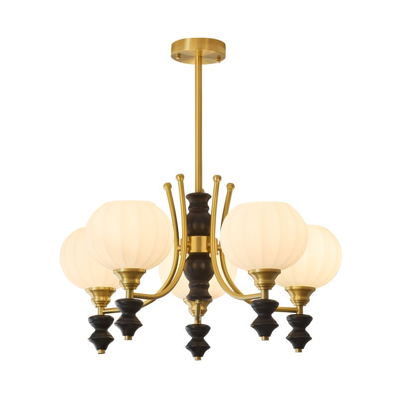 Zavenen Traditional Elegance  Vintage Brass Wood Chandelier