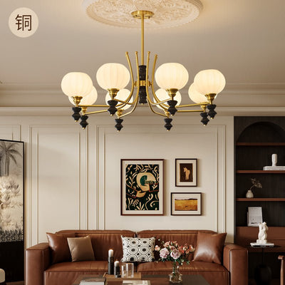 Zavenen Traditional Elegance  Vintage Brass Wood Chandelier