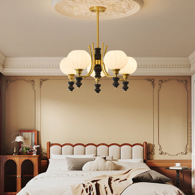 Zavenen Traditional Elegance  Vintage Brass Wood Chandelier