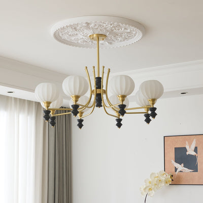 Zavenen Traditional Elegance  Vintage Brass Wood Chandelier
