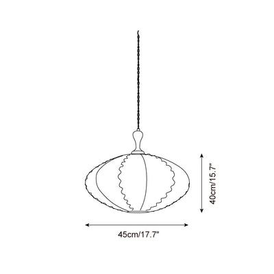 Lucian Pendant Lamp Scalloped Pleated Fabric - Neutral Decor
