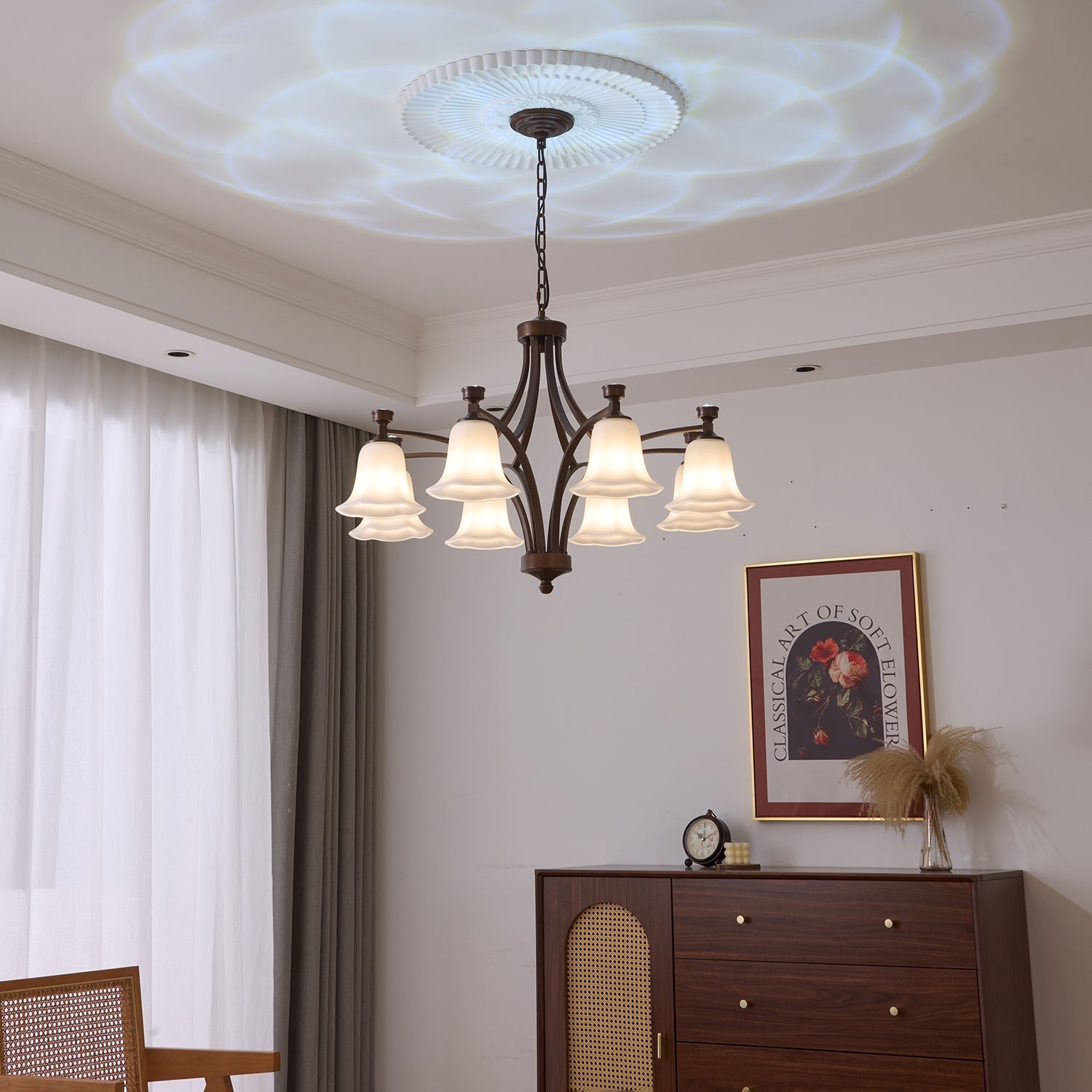 Viloros Traditional Premium Bell Glass Chandelier
