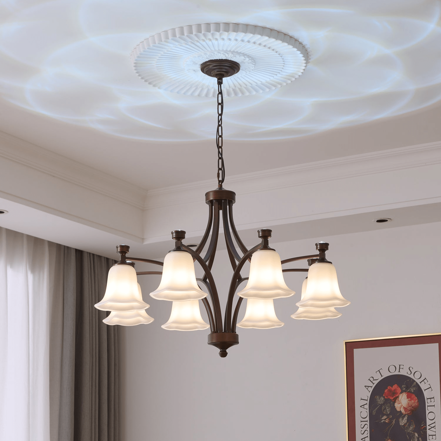 Viloros Traditional Premium Bell Glass Chandelier