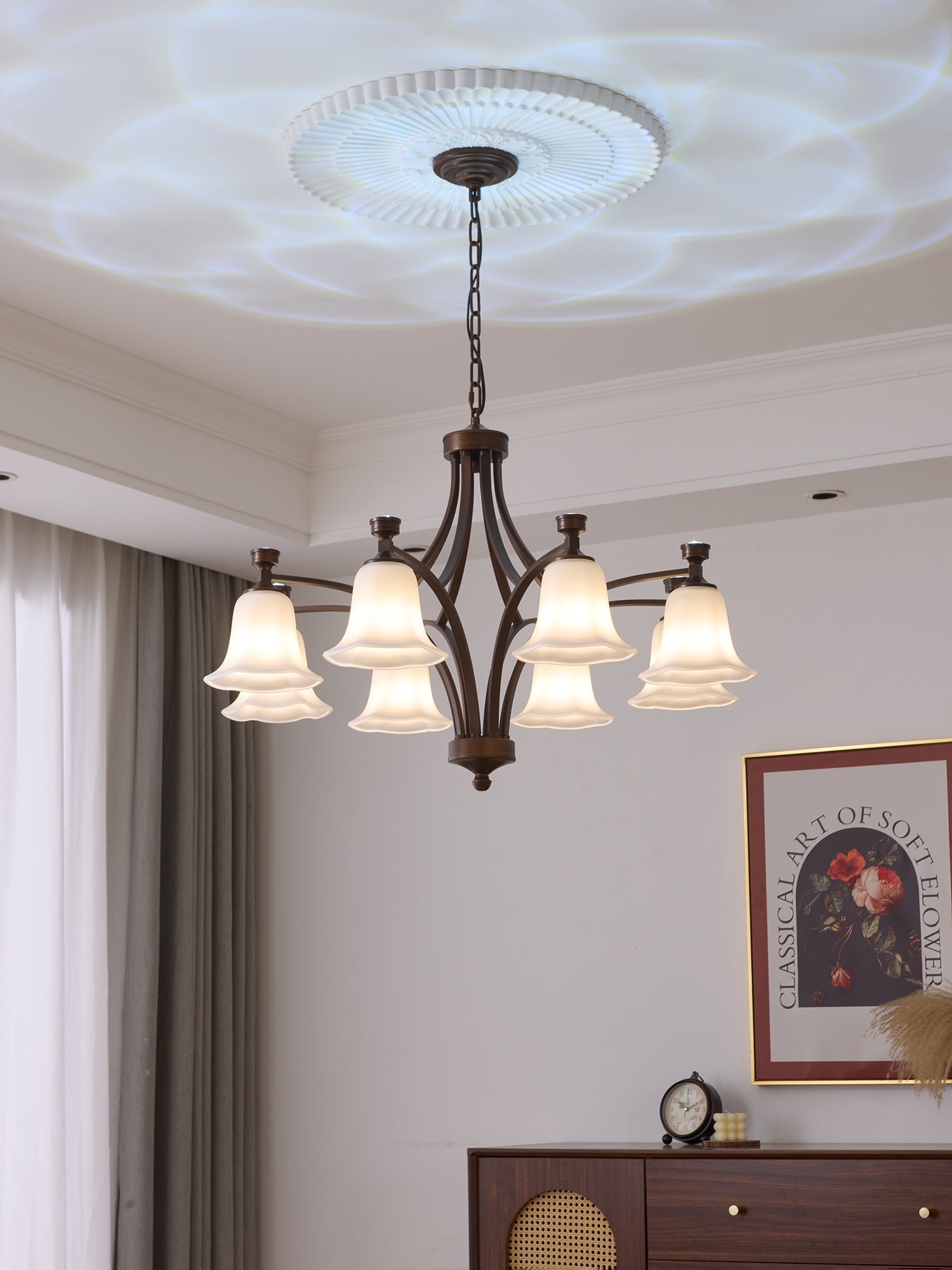 Viloros Traditional Premium Bell Glass Chandelier
