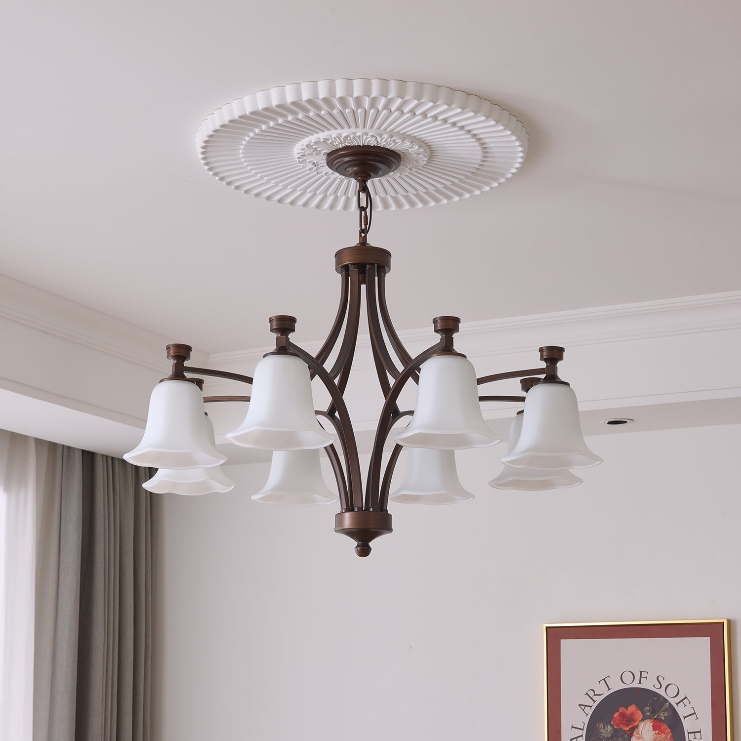 Viloros Traditional Premium Bell Glass Chandelier
