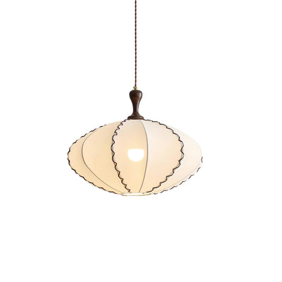 Lucian Pendant Lamp Scalloped Pleated Fabric - Neutral Decor