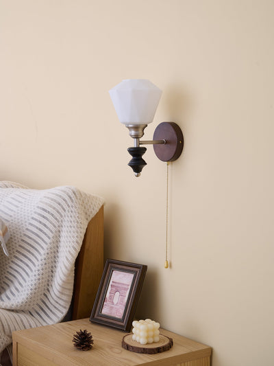 Lucille Elegance Classic Art Glass Wood Wall Lamp
