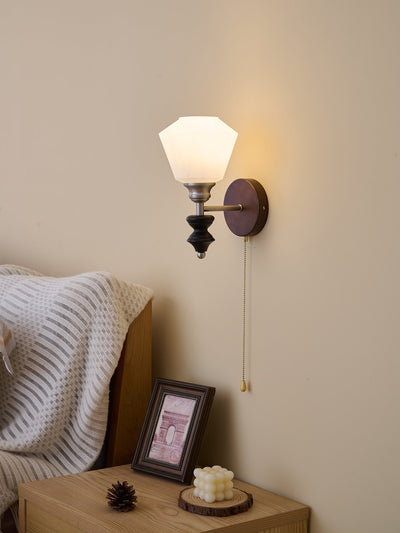 Lucille Elegance Classic Art Glass Wood Wall Lamp