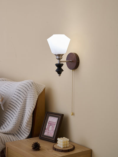 Lucille Elegance Classic Art Glass Wood Wall Lamp