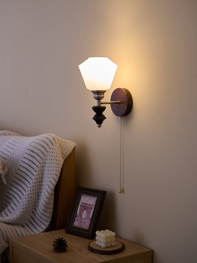 Lucille Elegance Classic Art Glass Wood Wall Lamp