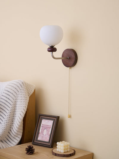 Lucille Elegance Classic Art Glass Wood Wall Lamp