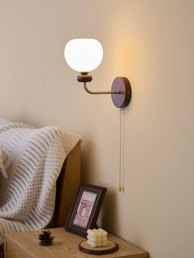 Lucille Elegance Classic Art Glass Wood Wall Lamp