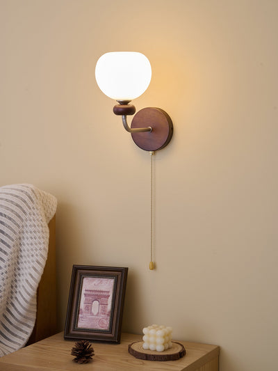Lucille Elegance Classic Art Glass Wood Wall Lamp