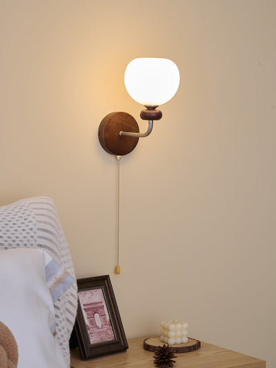 Lucille Elegance Classic Art Glass Wood Wall Lamp