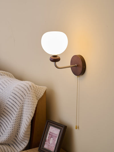 Lucille Elegance Classic Art Glass Wood Wall Lamp